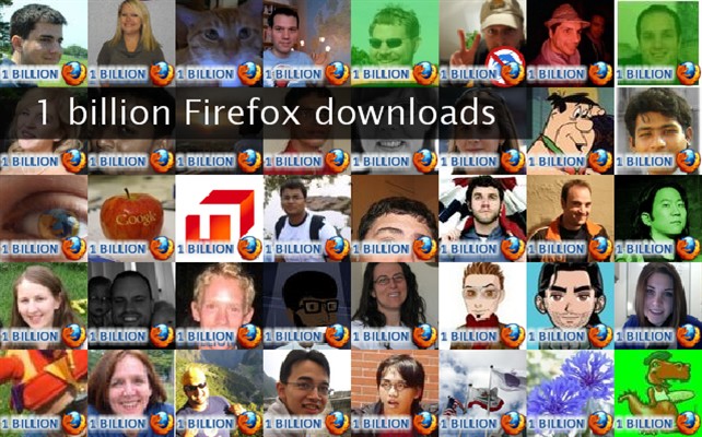 1 billion Firefox downloads Twibute 50
