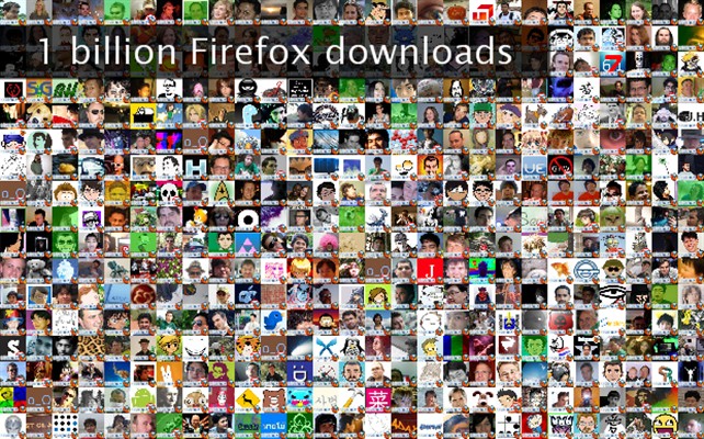 1 billion Firefox downloads Twibute 500